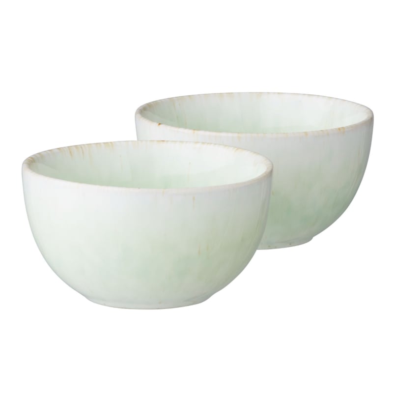 Bungalow Soul Pistaziengrüne Schalen mit reaktiver Glasur, 2er-Set | Ø 10,5 cm