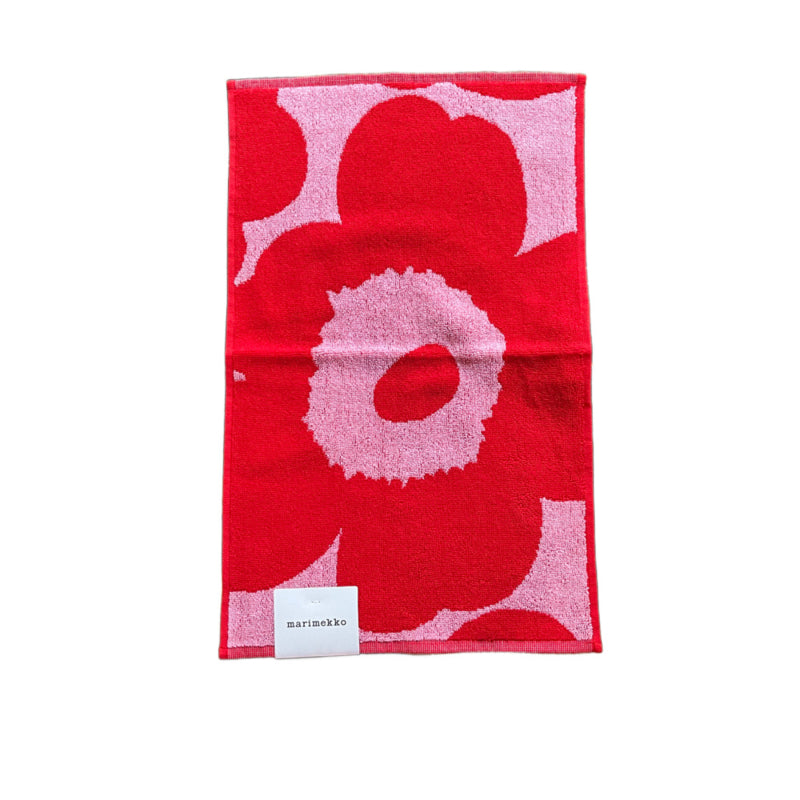 Marimekko gastendoekje / toilet-handdoek Unikko rood met roze 30 x 50 cm