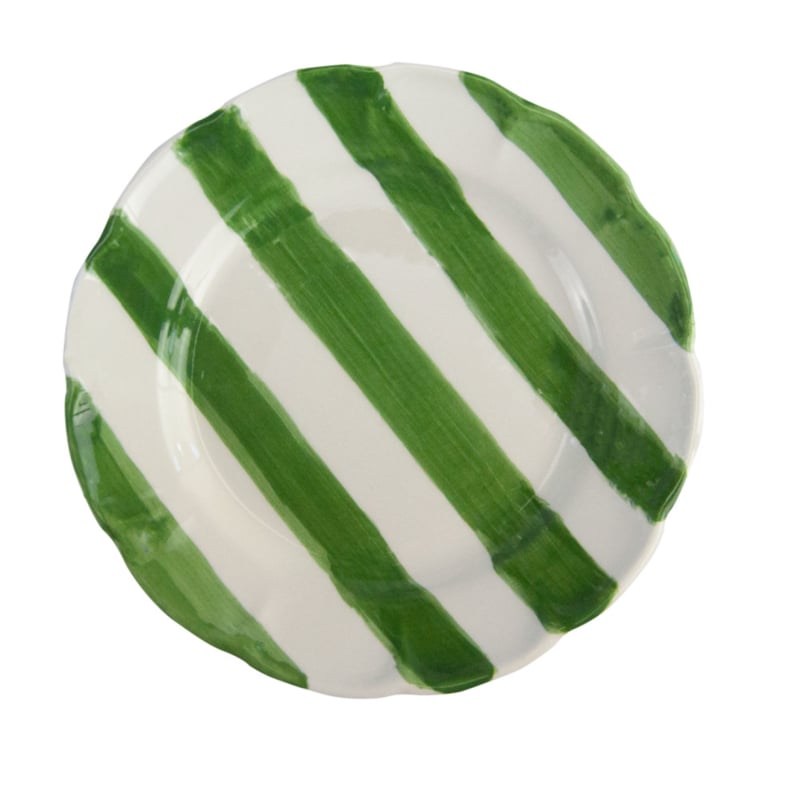 Arcucci Dolce Vita Nastro gestreepte saladeschaal Ø 33 cm en 8 cm hoog, rood en groen