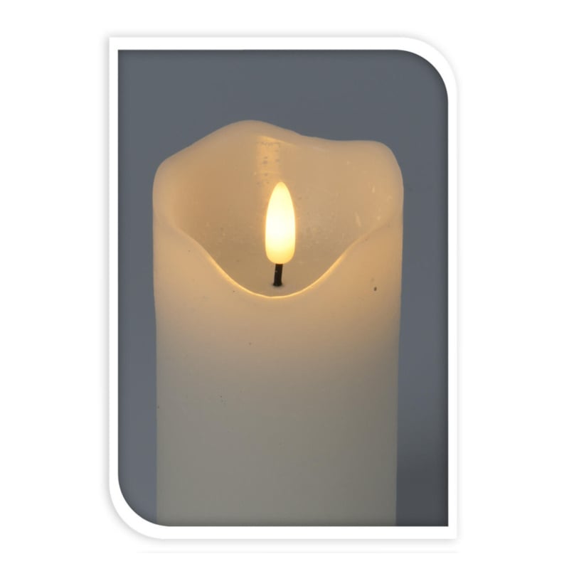 Led stompkaars wit met kaarsvet look and feel en flikkerend lichtje | h: 10 cm 7 cm