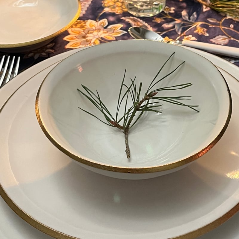 Nur online erhältlich: Nosse Ceramics EDGE Elfenbein-Gold-Schale, Ø 16 cm