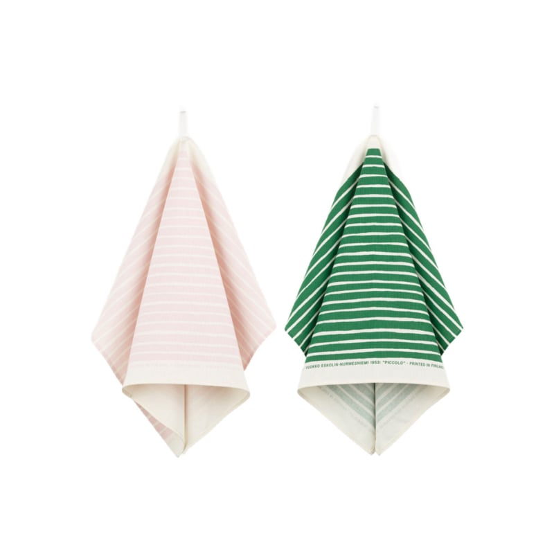 Marimekko 2er-Set Geschirrtücher Piccolo rosa und grün | 43 x 70 cm