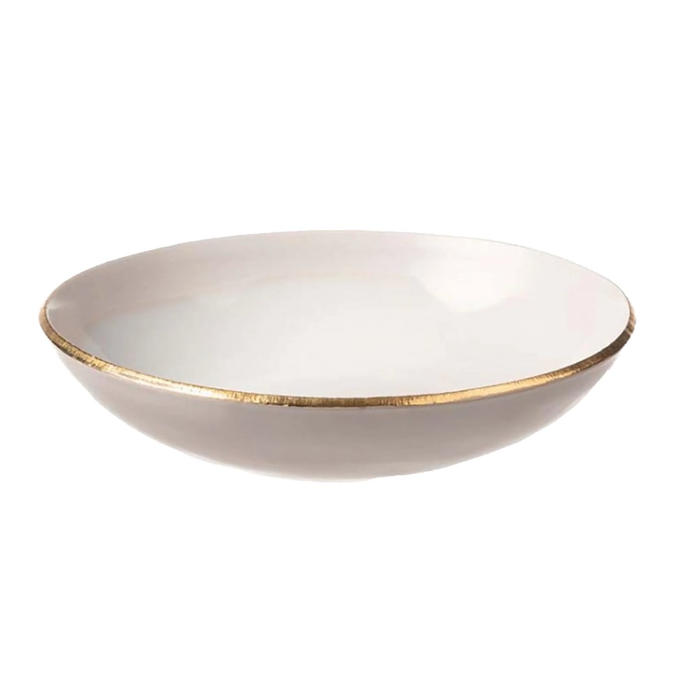 Nur online erhältlich: Nosse Ceramics EDGE Pastateller in Elfenbein-Gold, Ø 23 cm