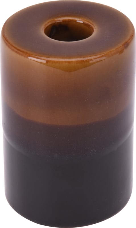 Cilindervormige kandelaar bruintinten reactief glazuur