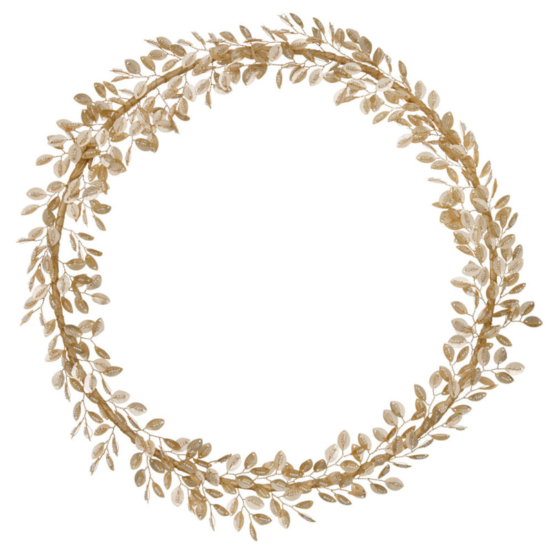 Bungalow krans Clio met kraaltjes geregen blaadjes | Ø 36 cm