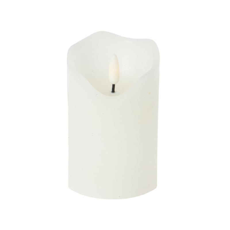 Led stompkaars wit met kaarsvet look and feel en flikkerend lichtje | h: 10 cm 7 cm