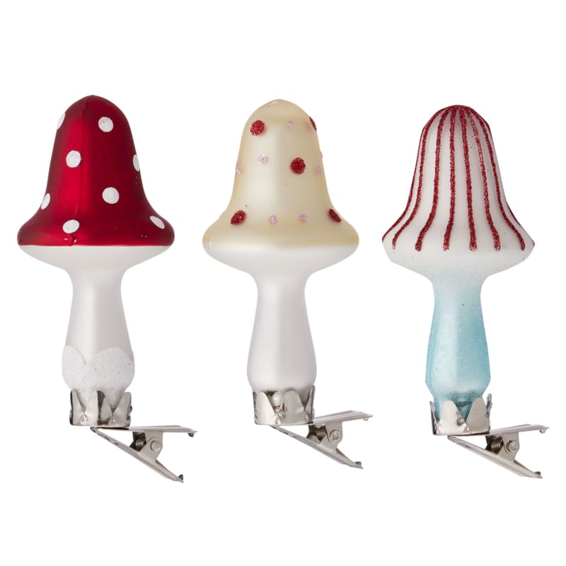 Bungalow KERST kerstornamenten paddenstoeltjes 3 stuks