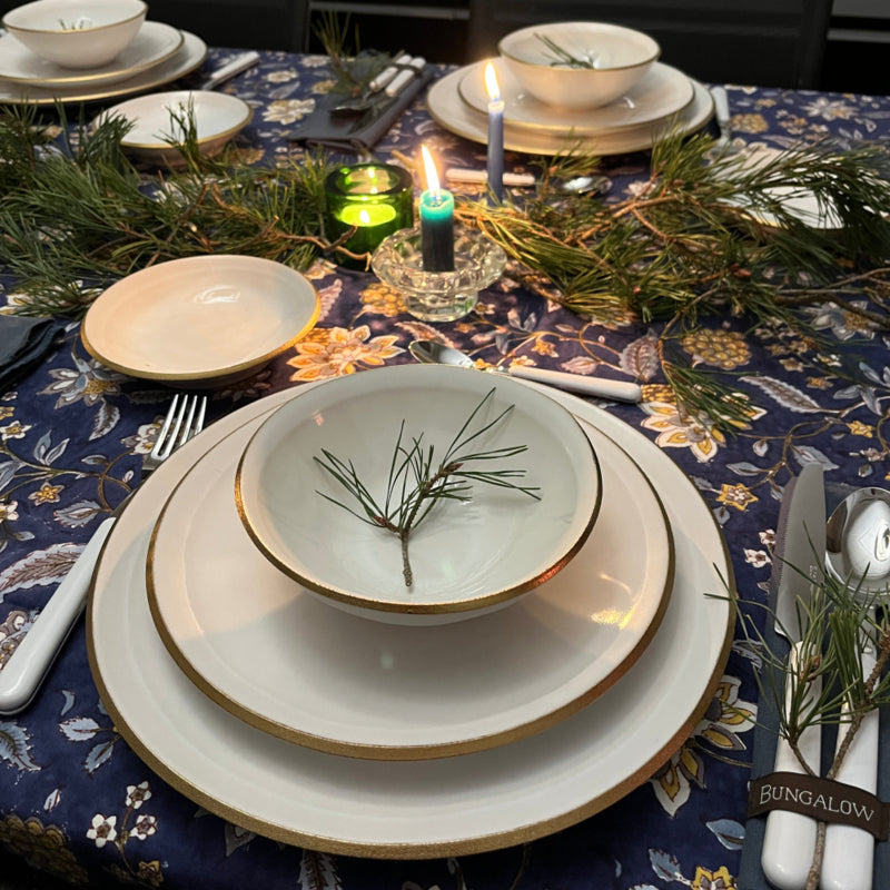 Nur online erhältlich: Nosse Ceramics EDGE Ivory Gold Speiseteller Ø28 cm