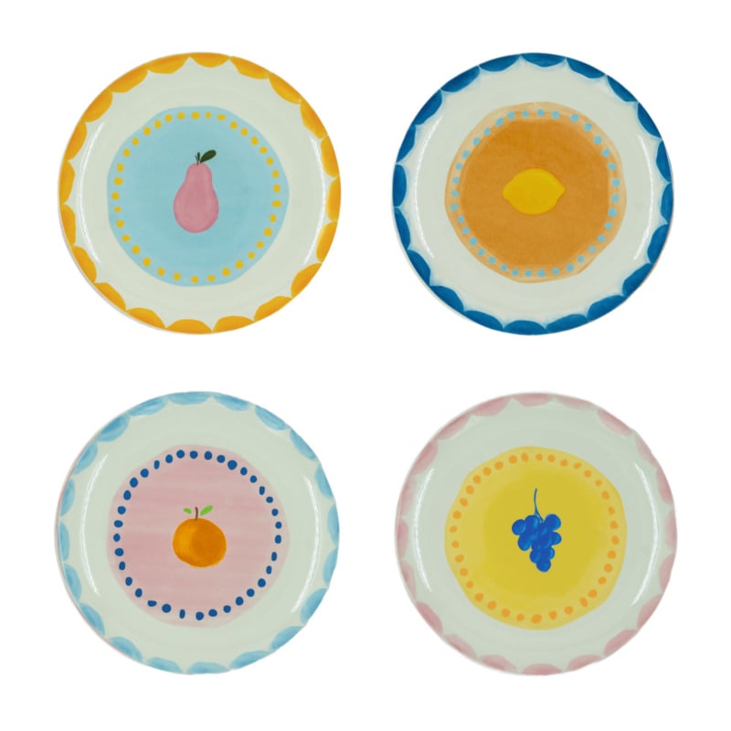 And Nook set van 4 ontbijtbordjes 'Fruit Fiesta'