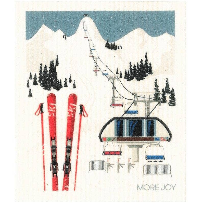 Vaatdoekje Ski's met wintersport-vibe
