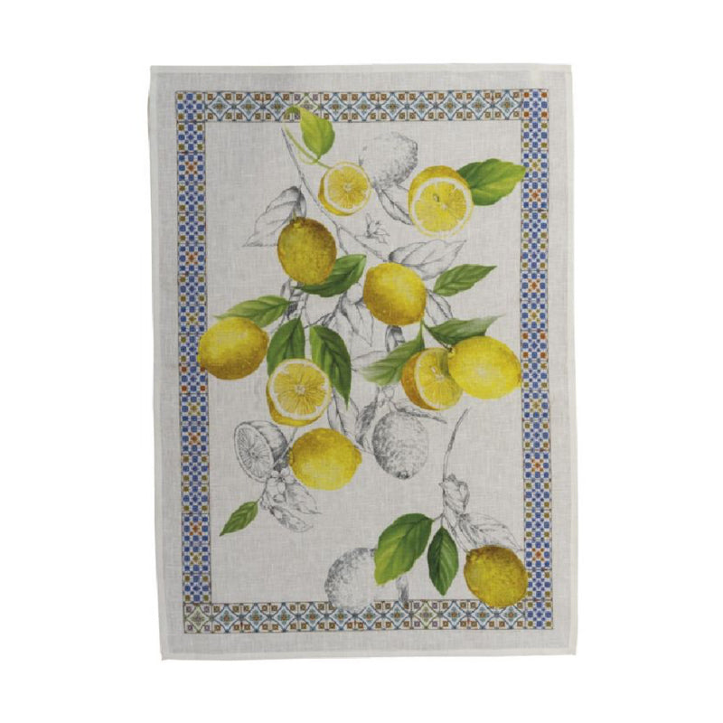 Linnen theedoek Cetara met citroenen