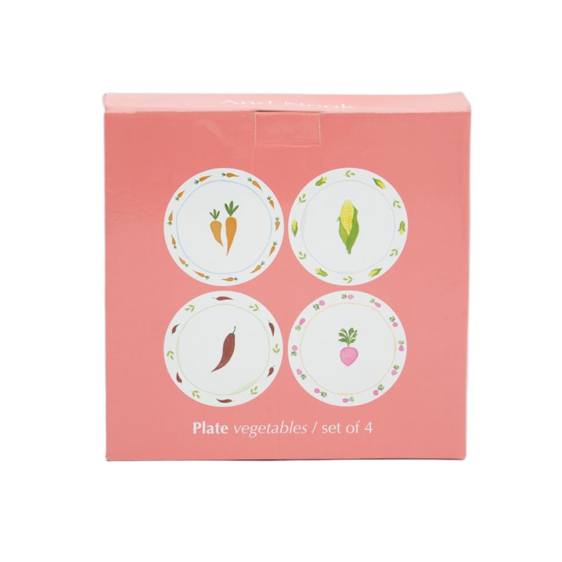 And Nook set van 4 ontbijtbordjes / saladebordjes 'Vegetables'