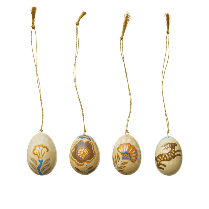 Bungalow paaseieren, doosje met 4 stuks Anila Cream | hoogte 5 cm