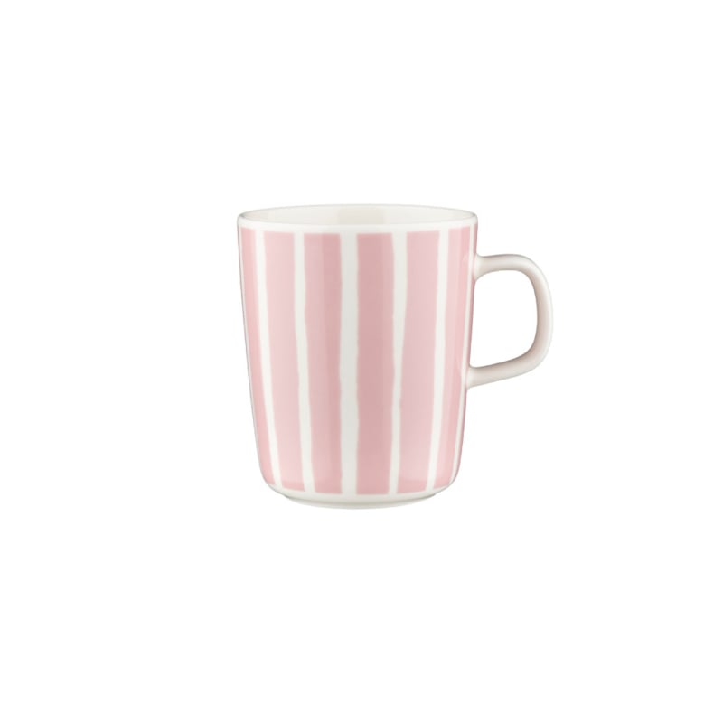 Marimekko mok Oiva Piccolo roze wit gesteept | 2,5 dl