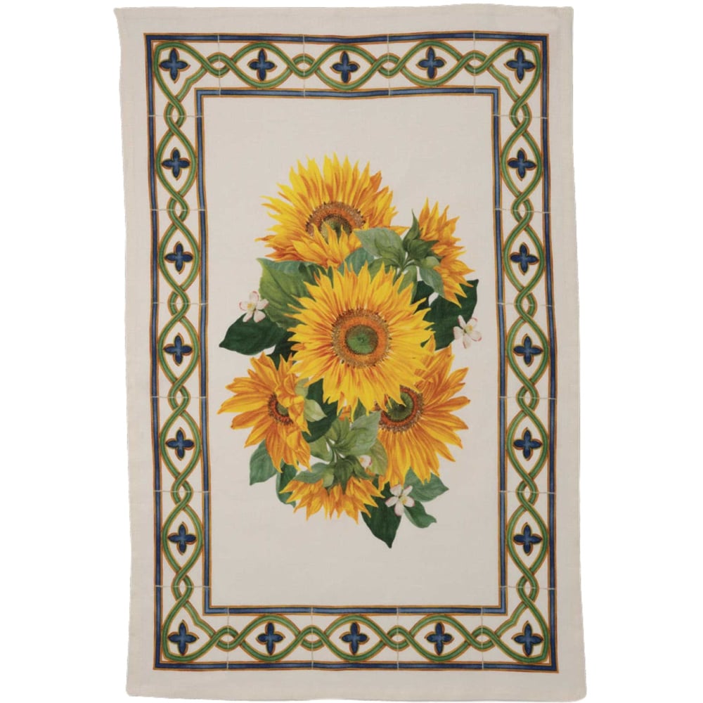Linnen theedoek Etruscan Garden Zonnebloemen | 50 x 70 cm