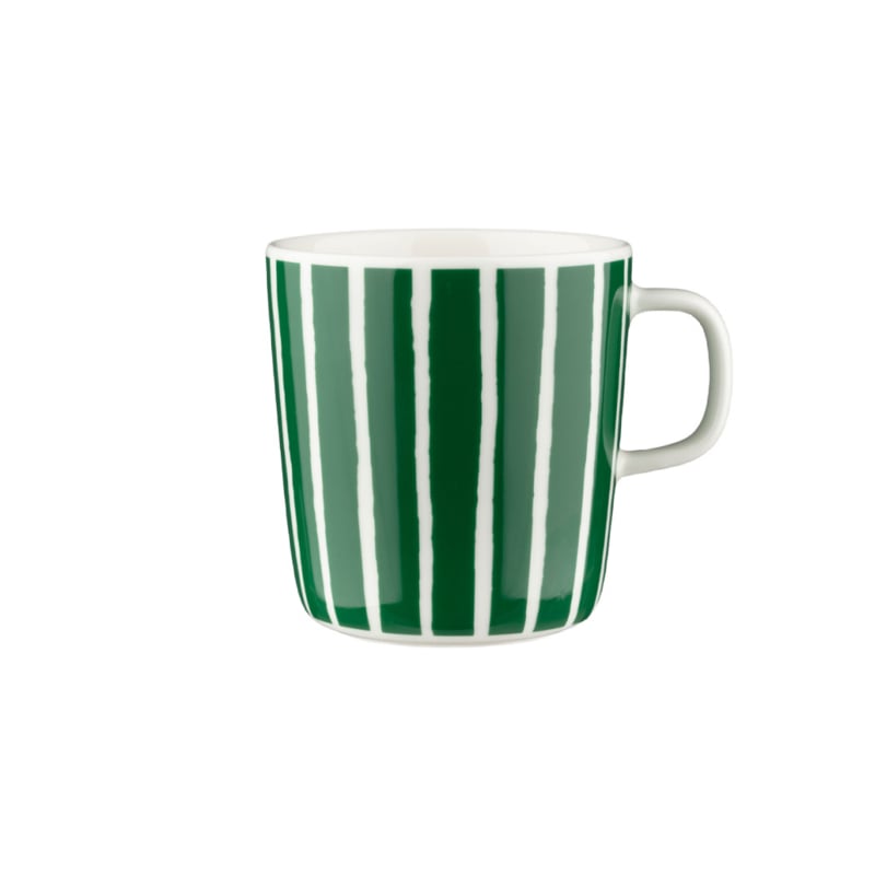 Marimekko mok Oiva Piccolo groen wit gesteept | 4 dl