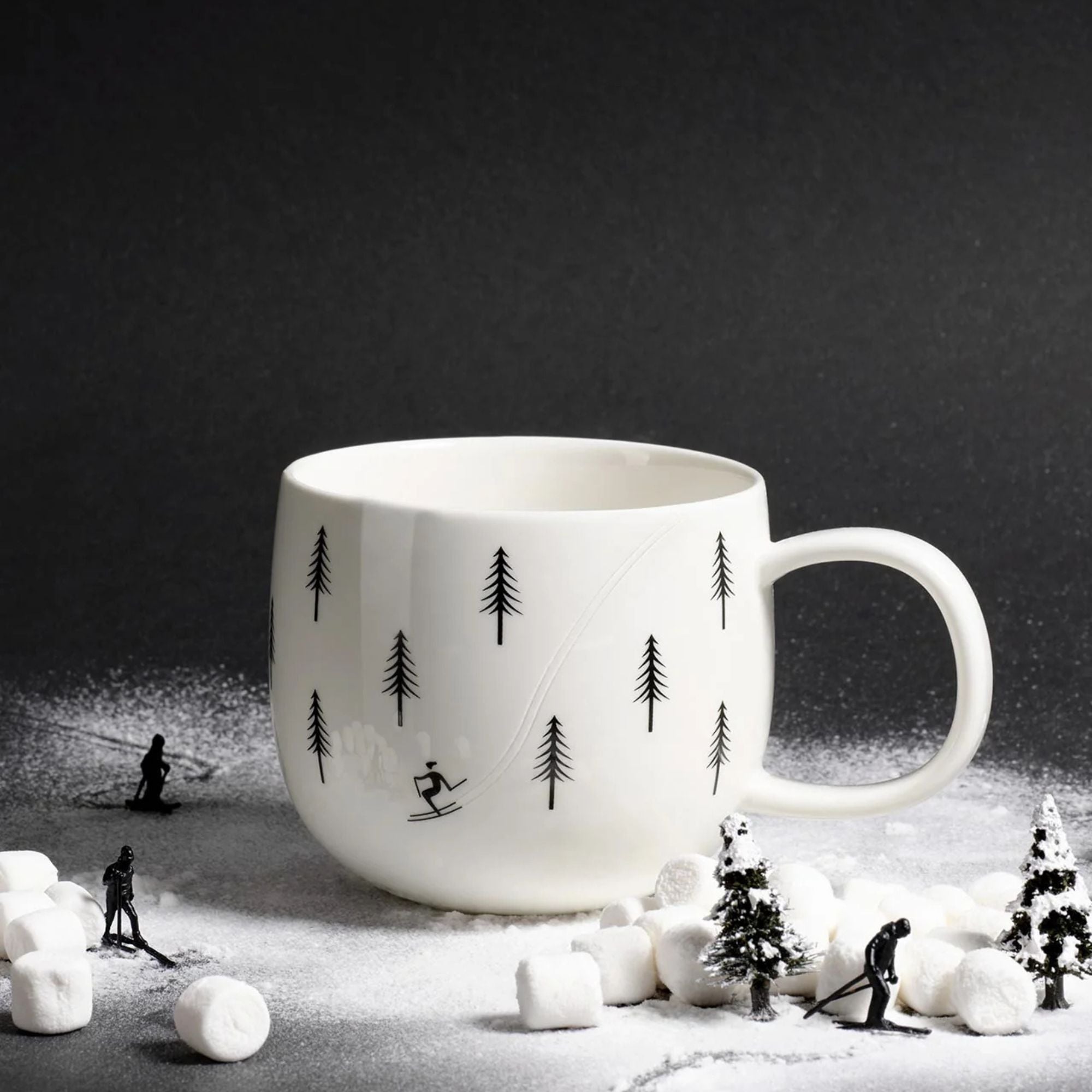 ASA wit porseleinen beker 'skiën'