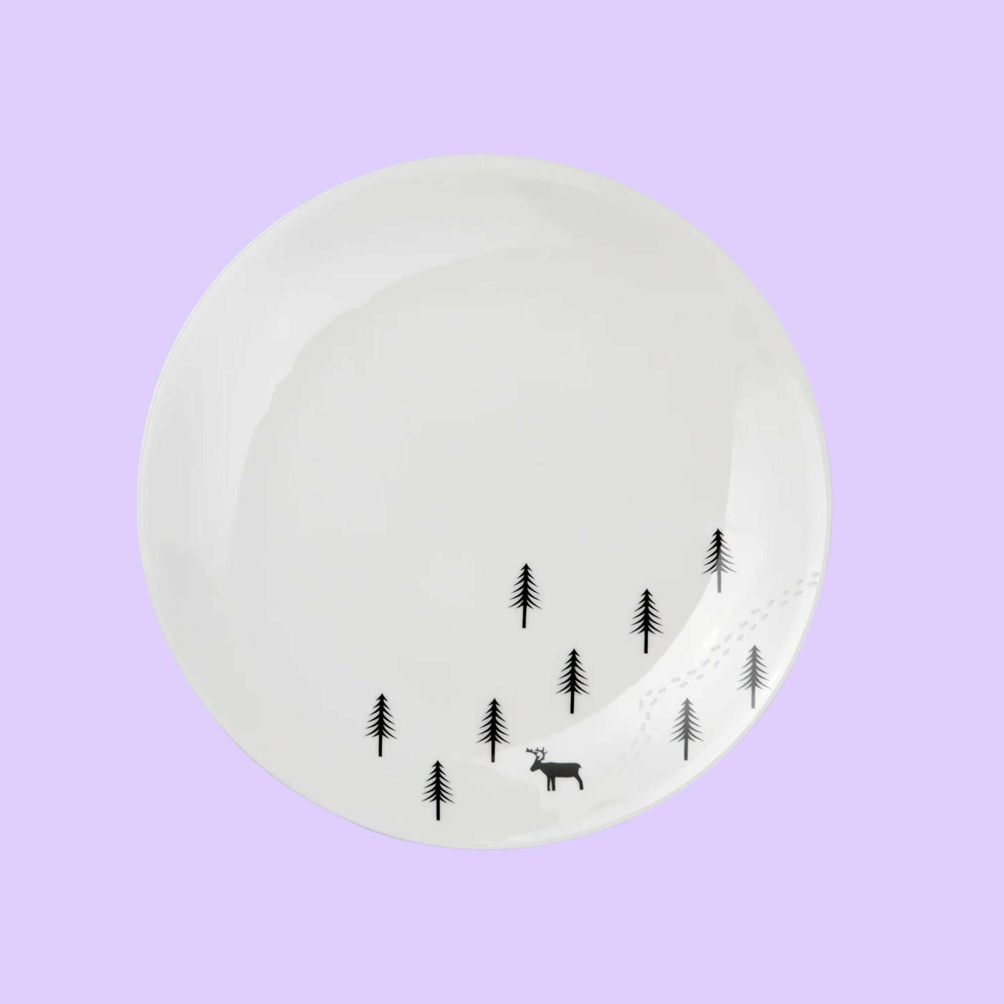 ASA Snow Tracks wit porseleinen ontbijtbordje met hert in de sneeuw