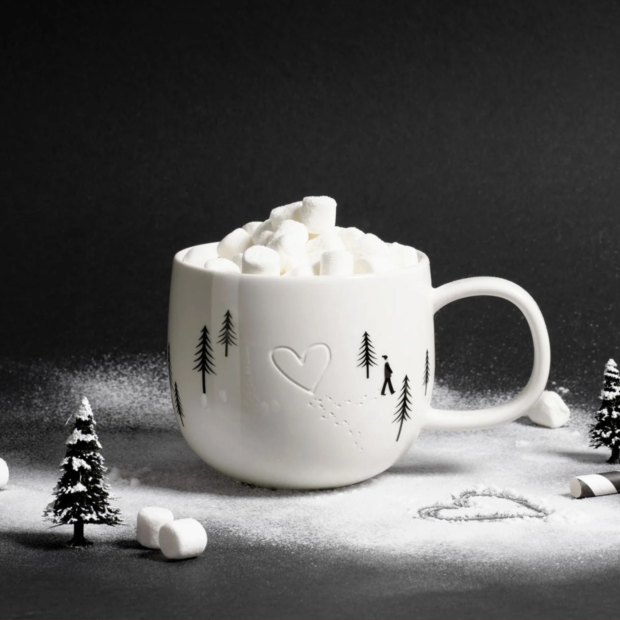 ASA Snow Tracks porseleinen beker hart in de sneeuw