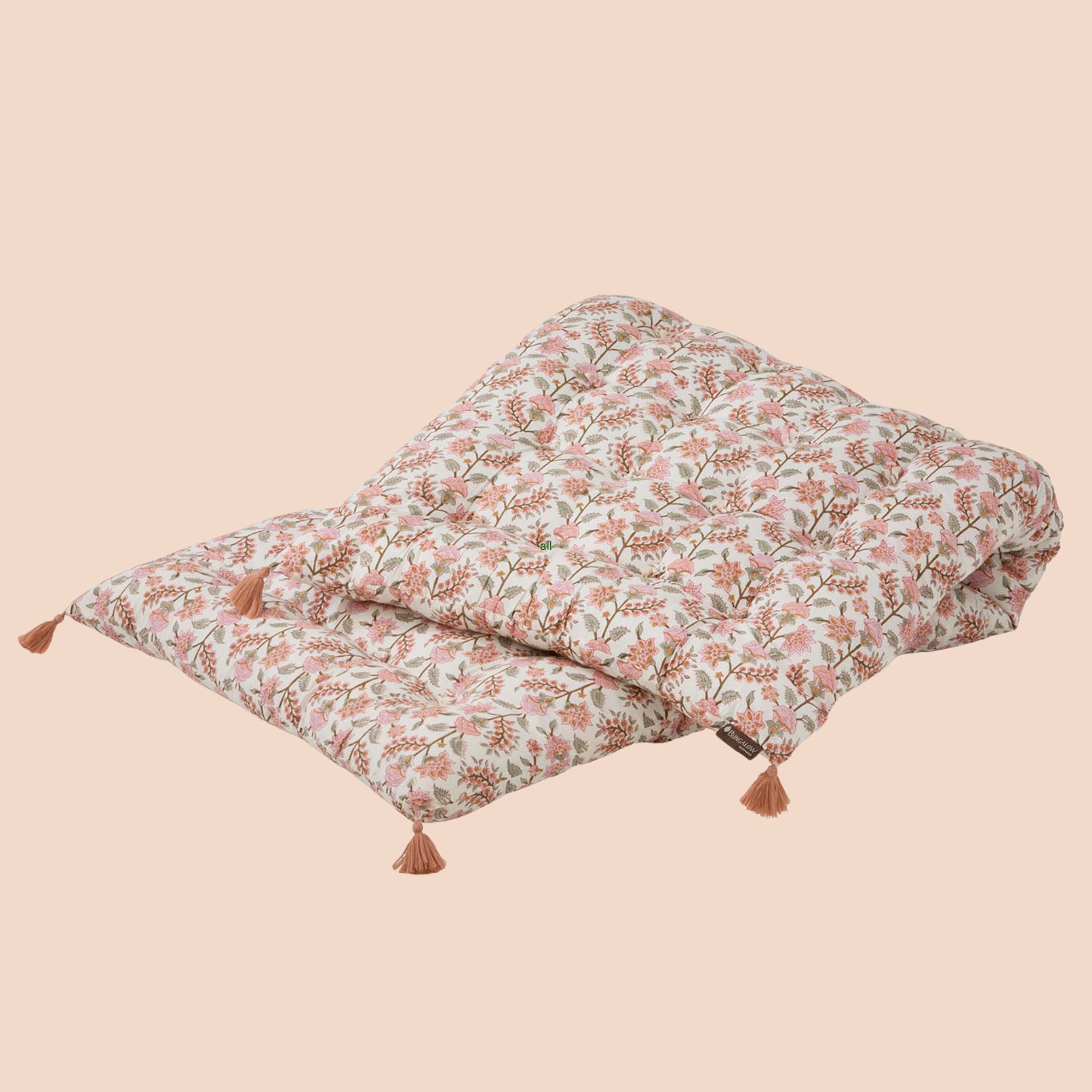 Bungalow blokprint matras Gita Sorbet | 70 x 180 x 7 cm