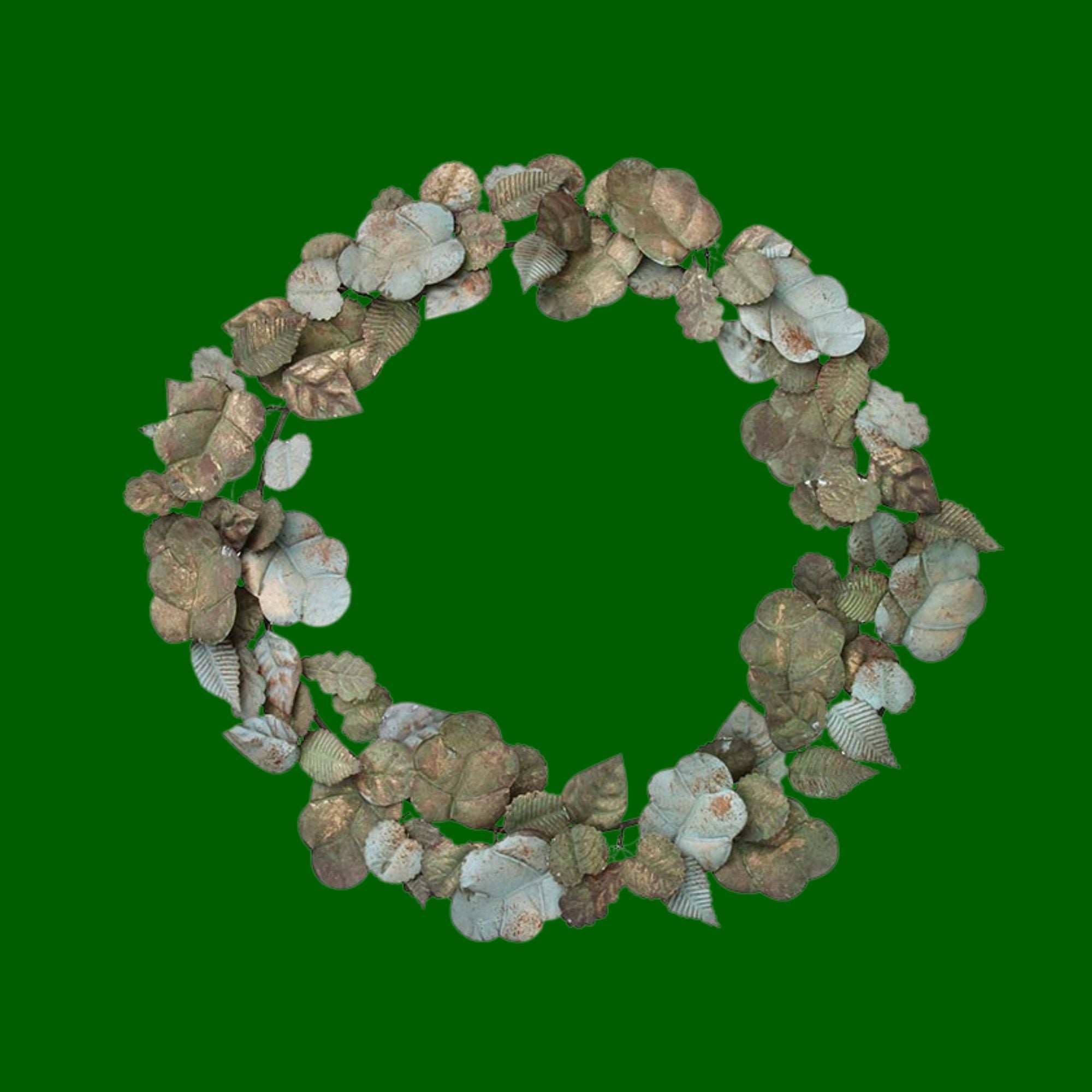 Bungalow decorative wreath with eucalyptus green and gold leaves Ming Ø50 cm