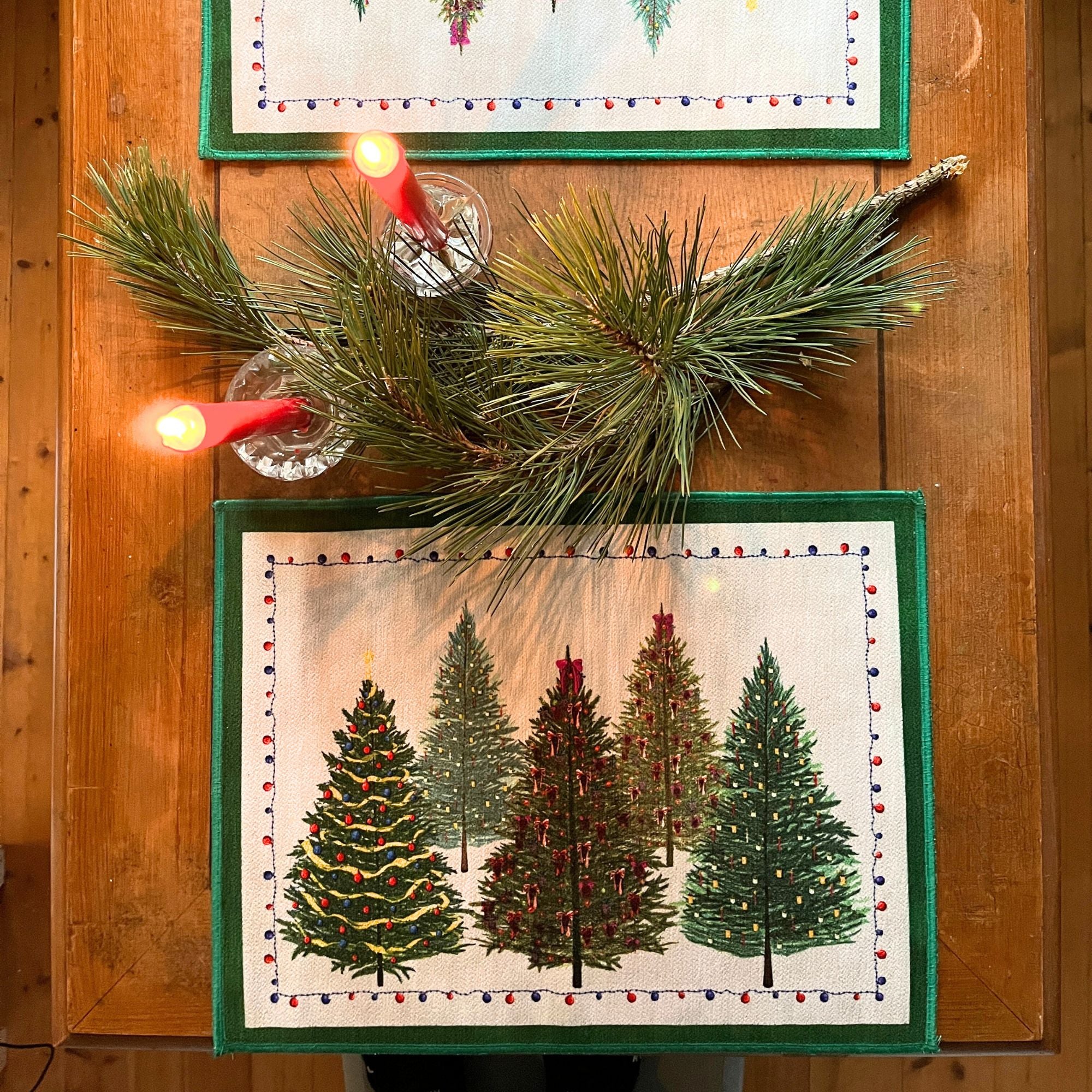 Placemats Fairy Trees, kerstplacemats, set van 2 in een tasje