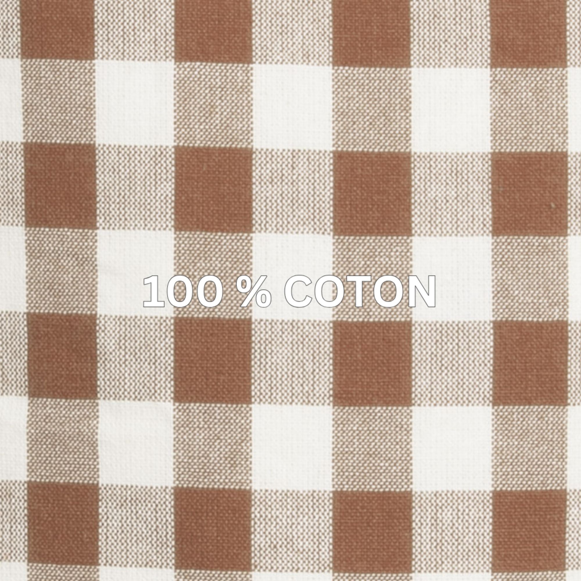 Gingham tafelkleed geruit in 7 kleuren (zwart, blauw, rood, cognac, roze, olijfgroen en taupe) kies uit: 150 x 300 en 150 x 250
