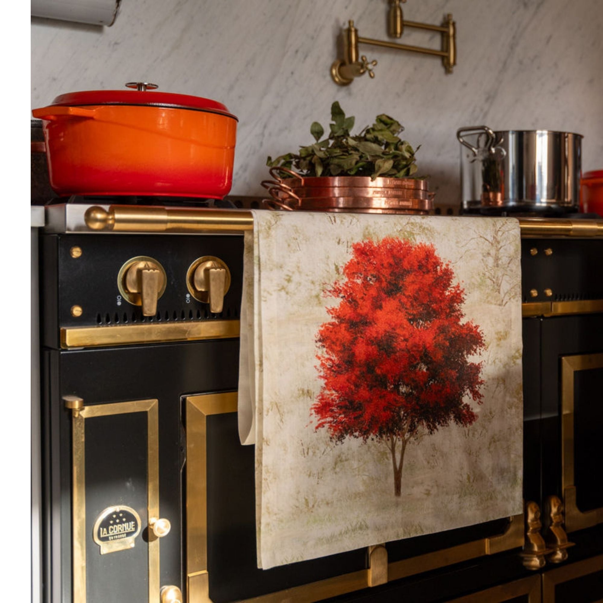 Greeson linen table runner and tablecloths with trees in the rhythm of the seasons, choose your size (copy)