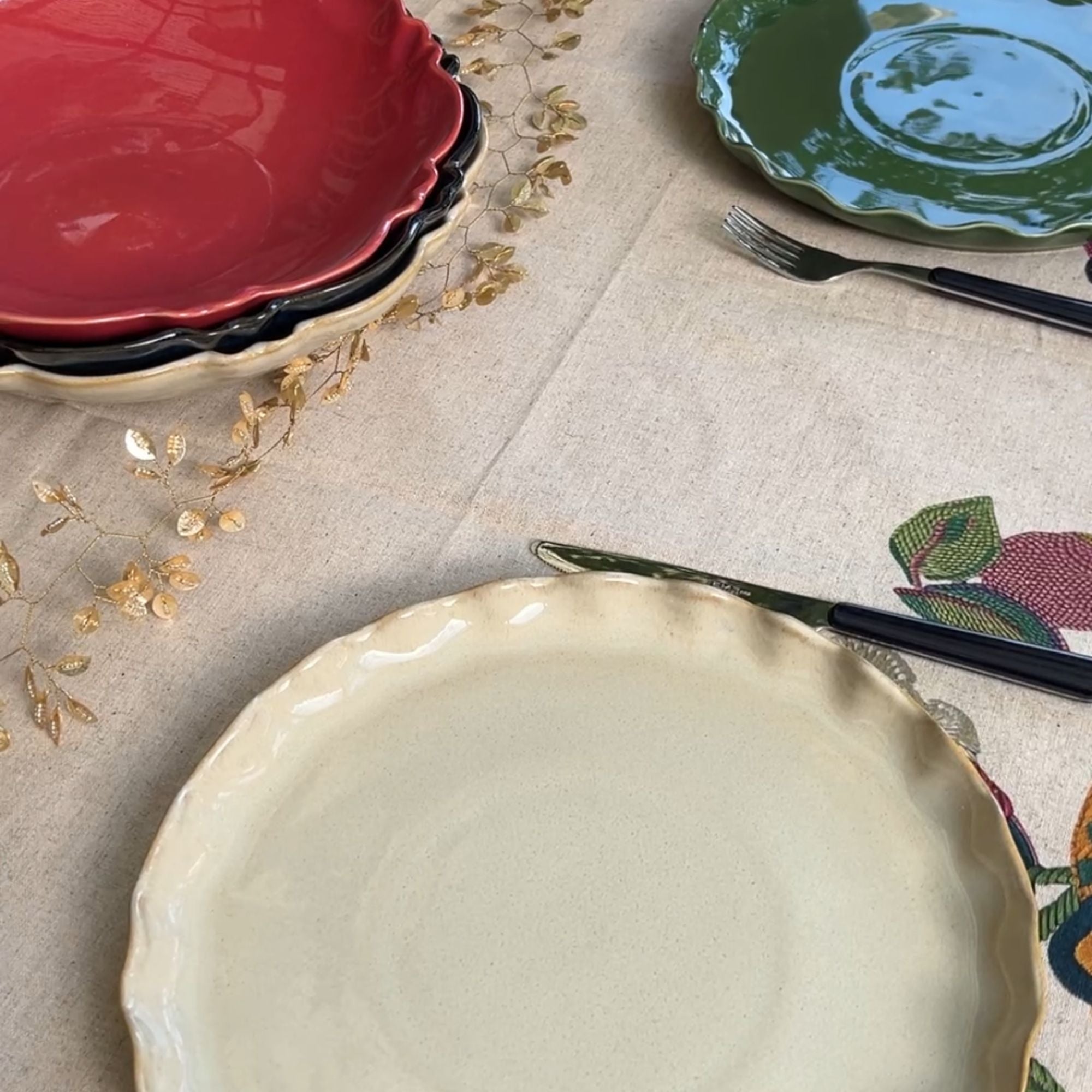 Gresnovo Moove dinerbord met geschubde rand | Ø29 cm x 3,5 cm