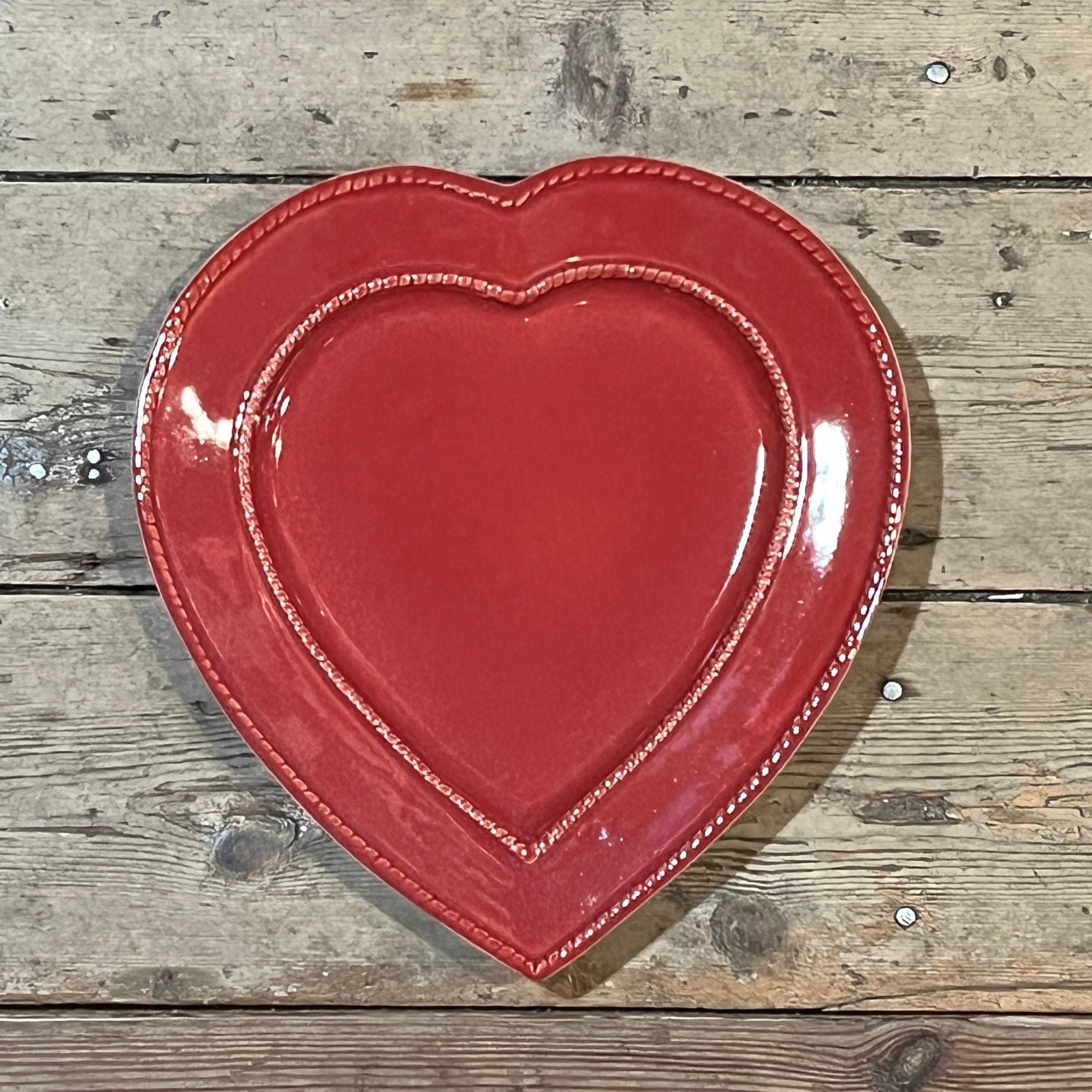 Gresnovo hartvormig ontbijtbord zachtrood (rouge cendré)