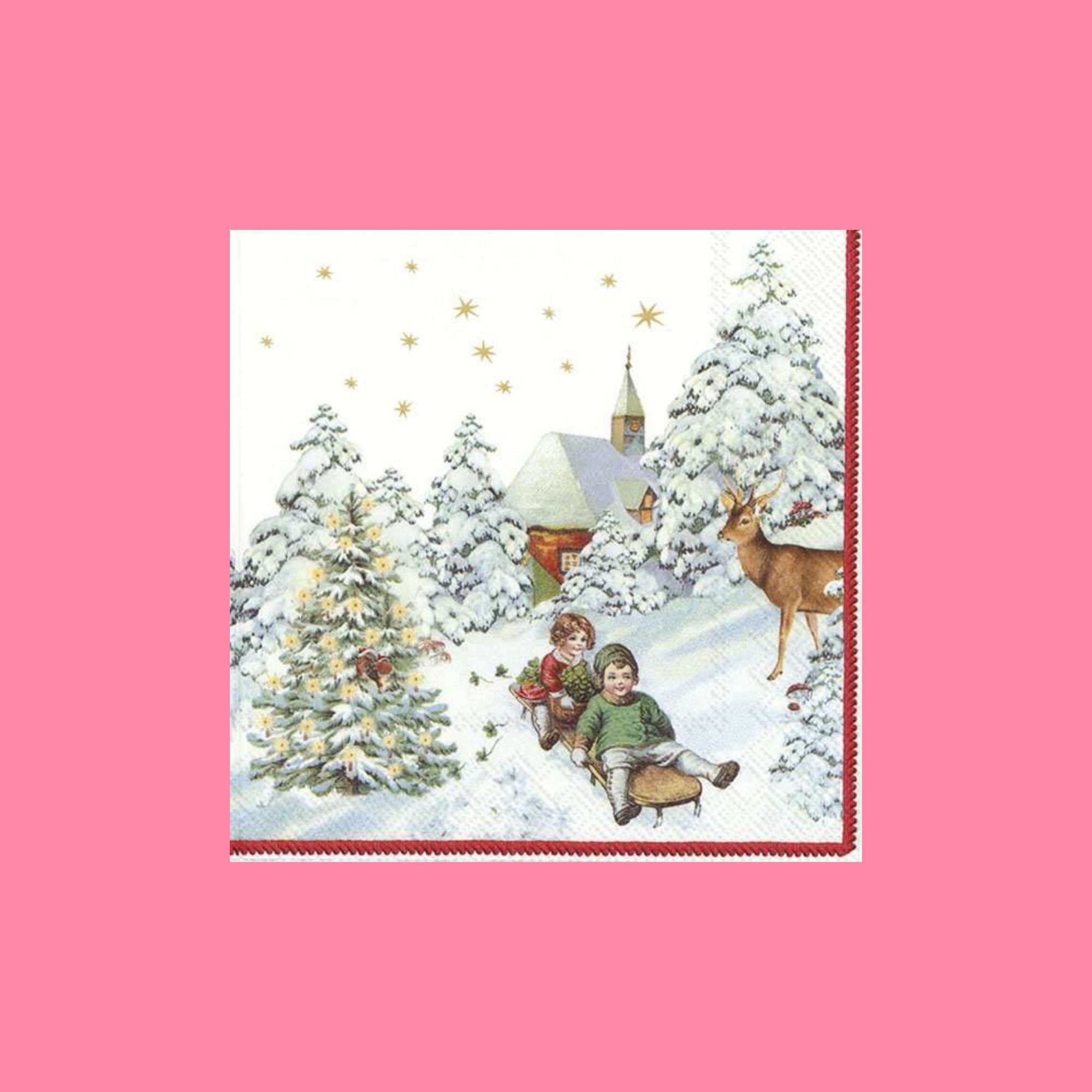 Annual Christmas Snow, Villeroy & Boch x Ihr, papieren cocktail servetten, 20 stuks