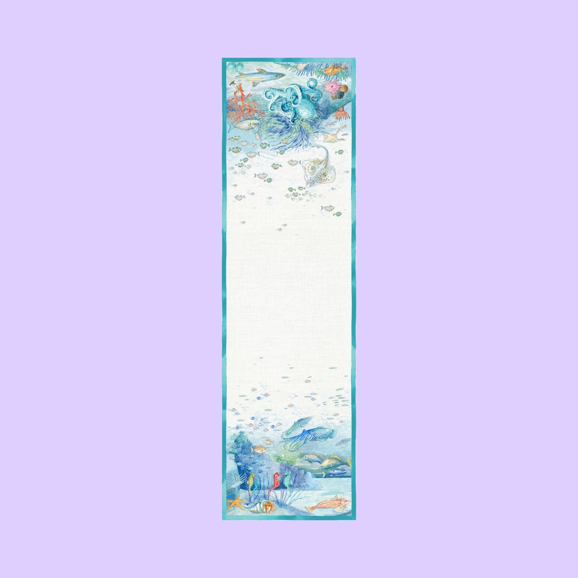 Isuela linen table runner and tablecloths 'seascape' with hidden treasures, fish etc., choose your size (copy) (copy)