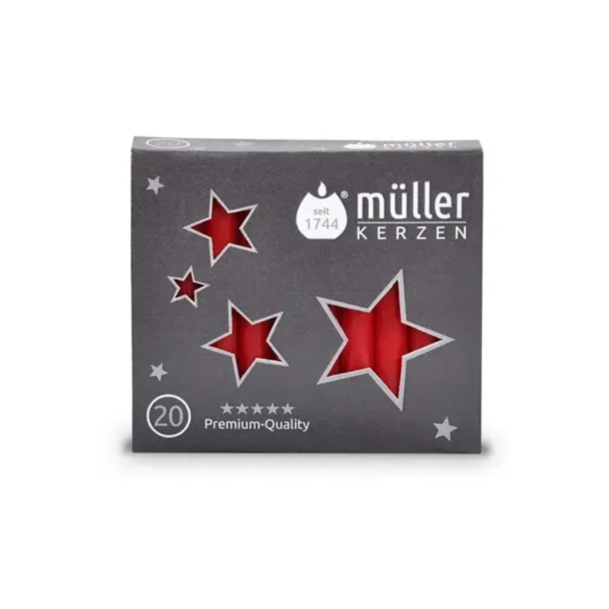 Müller Kerzen kerstboomkaarsjes rood 20 stuks