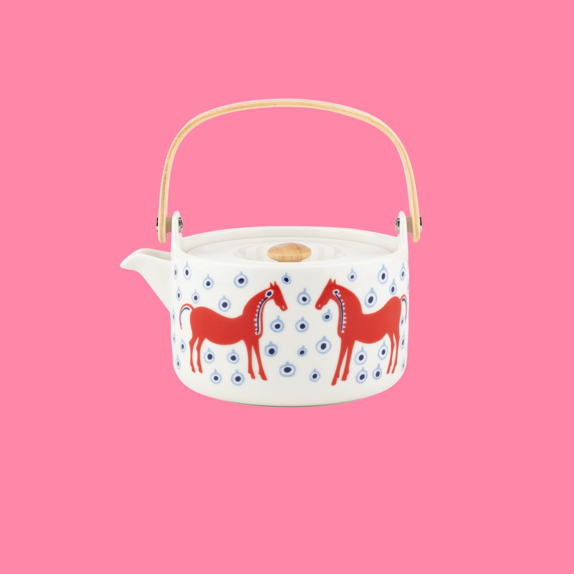 Marimekko Oiva Musta Tamma Theepot met paarden 7 dl