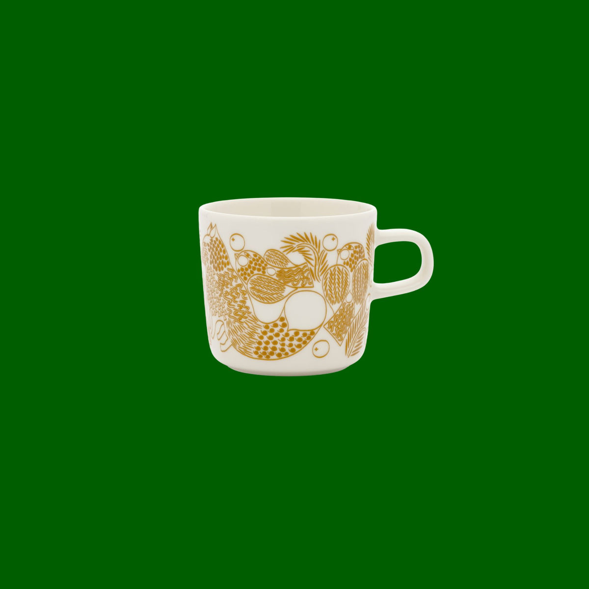 Marimekko koffiekopje Piirto Ketunmarja wit met goud | 2 dl