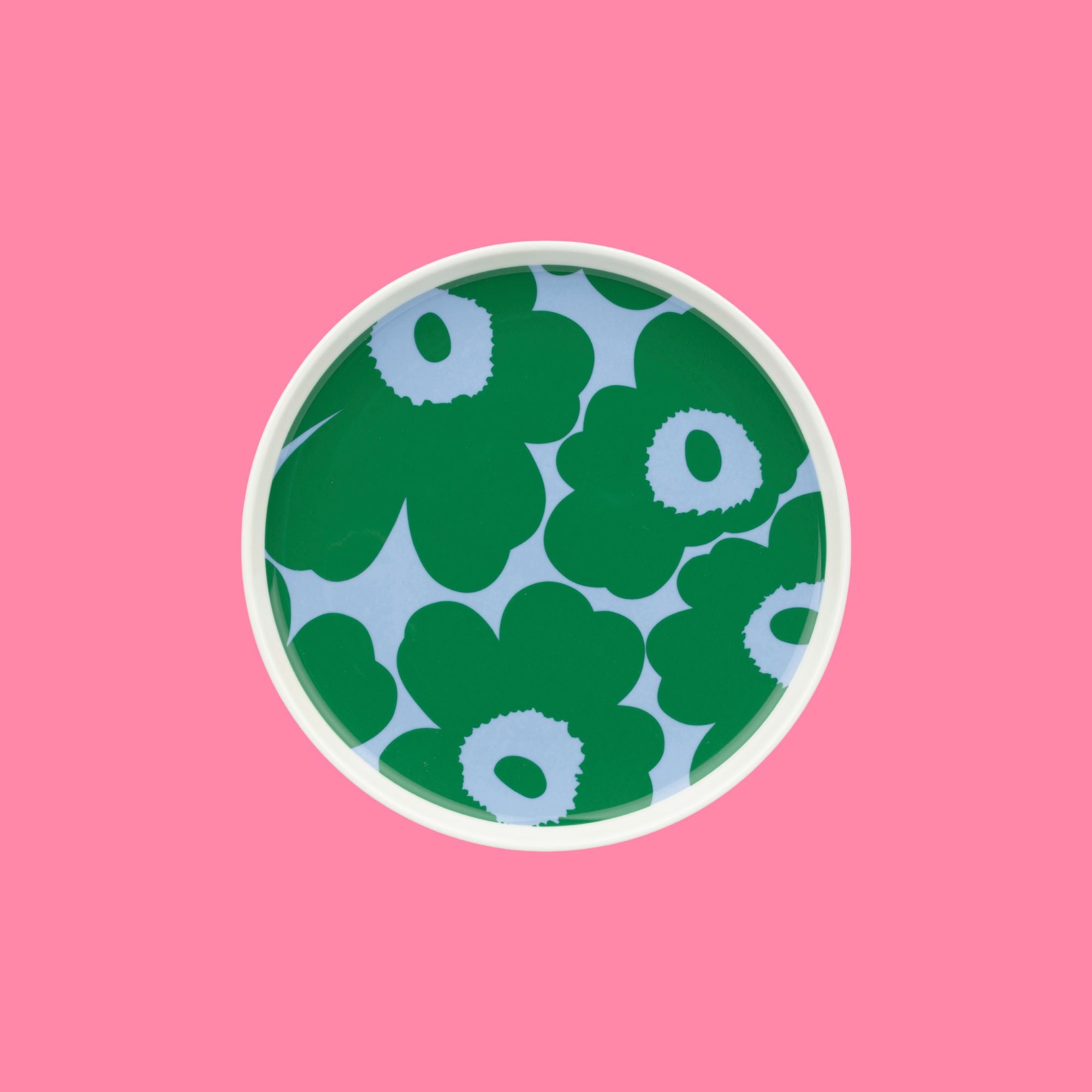 Marimekko ontbijtbord Unikko blauw met groen | Ø 20 cm