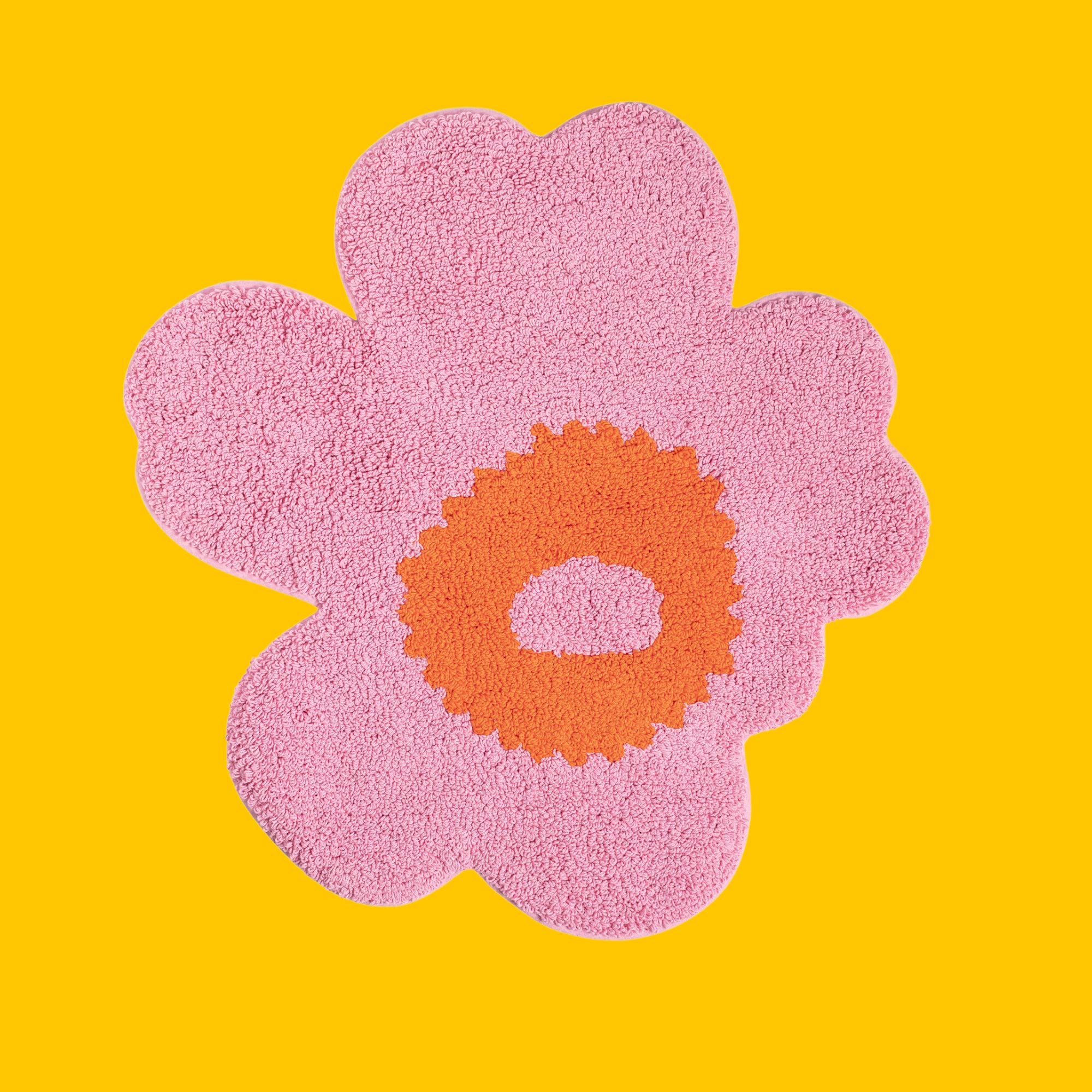 Marimekko badmat Unikko roze en oranje | 73 x 74 cm