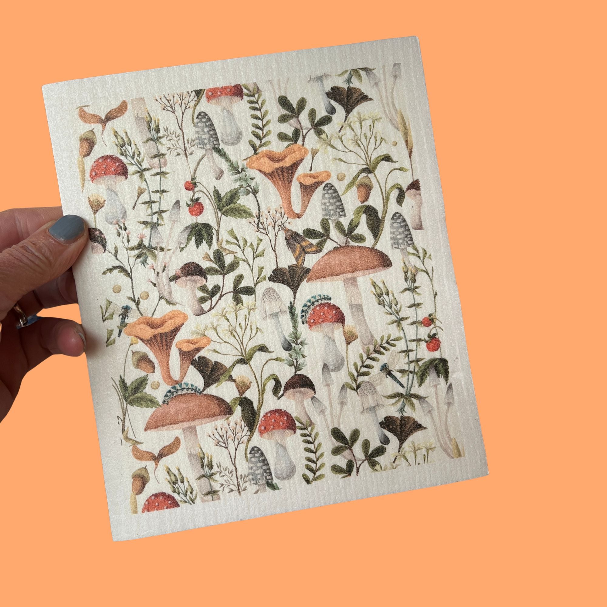 Vaatdoekje met paddenstoelen 100% biologisch afbreekbaar, More Joy Home