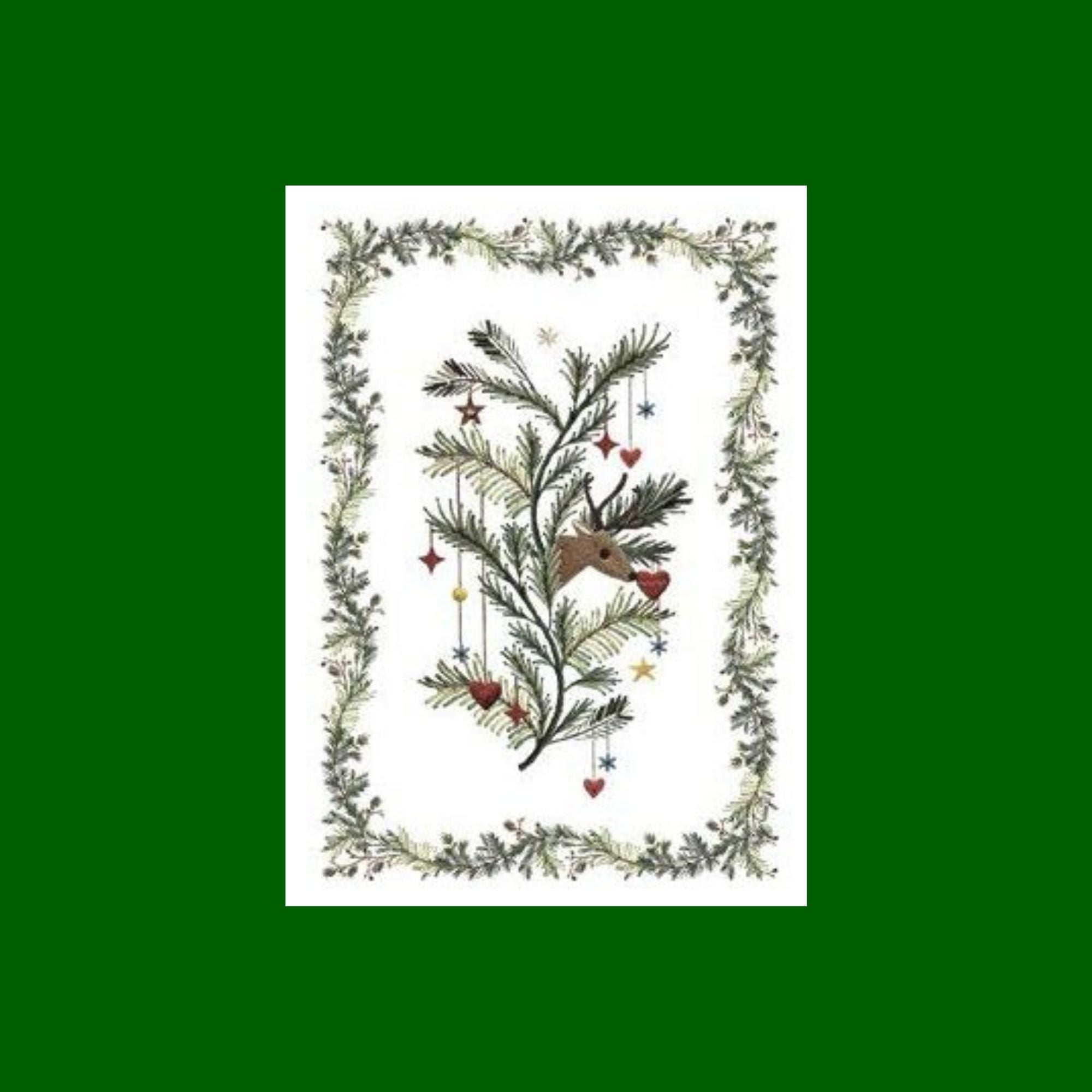 Linnen theedoek Rudy Renna, kersthert Tessitura Toscana Telerie | 50 x 70 cm