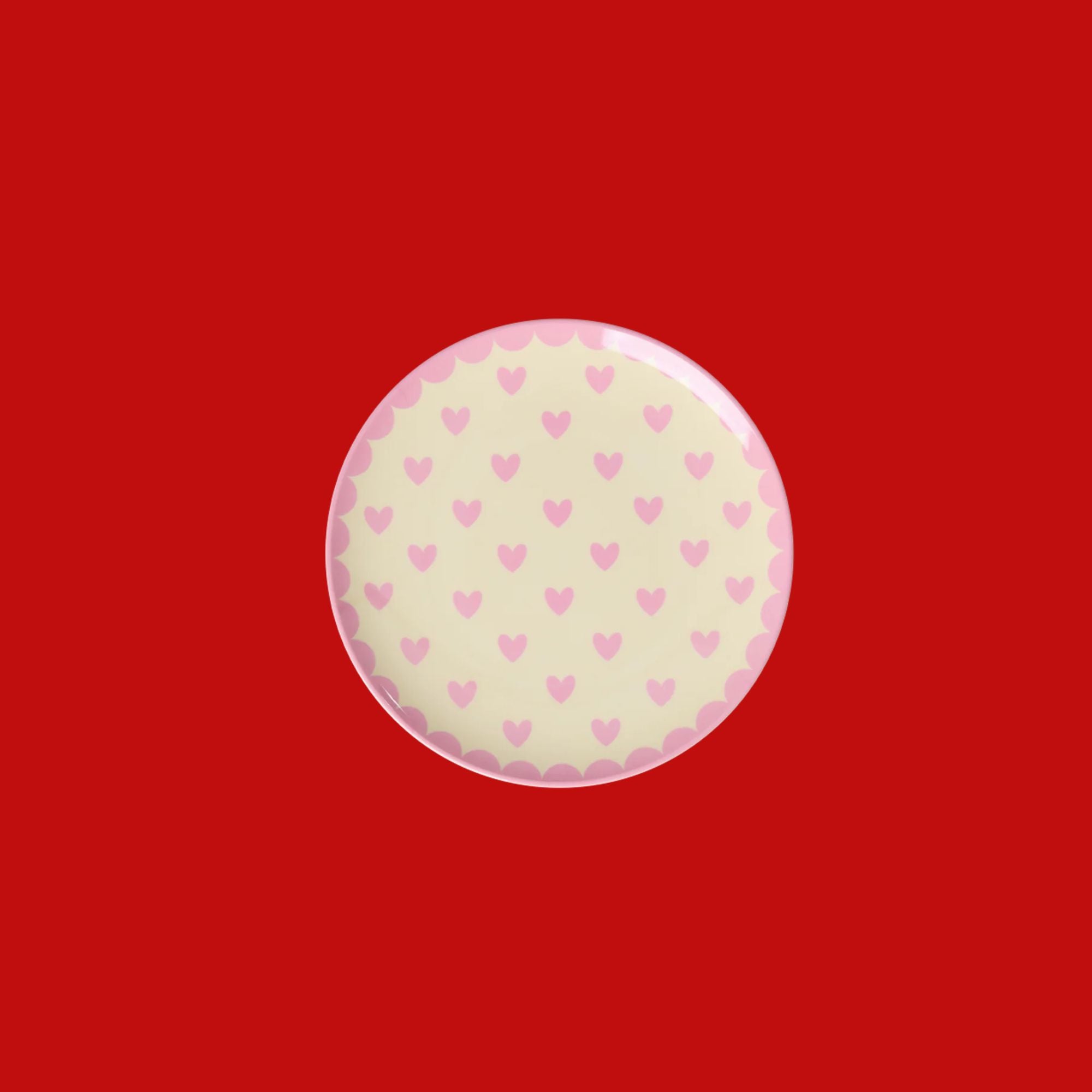 Rice taartbordje met hartjes, kies uit rood, roze of turquoise | Ø 16 cm