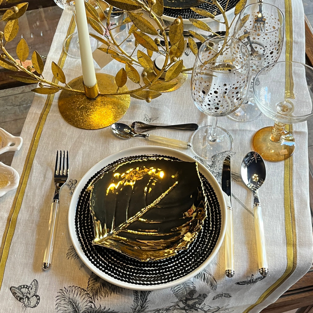 Tantra linnen tafelkleden en loper met tijger, olifant, Indiase paleizen en palmen, kies je formaat