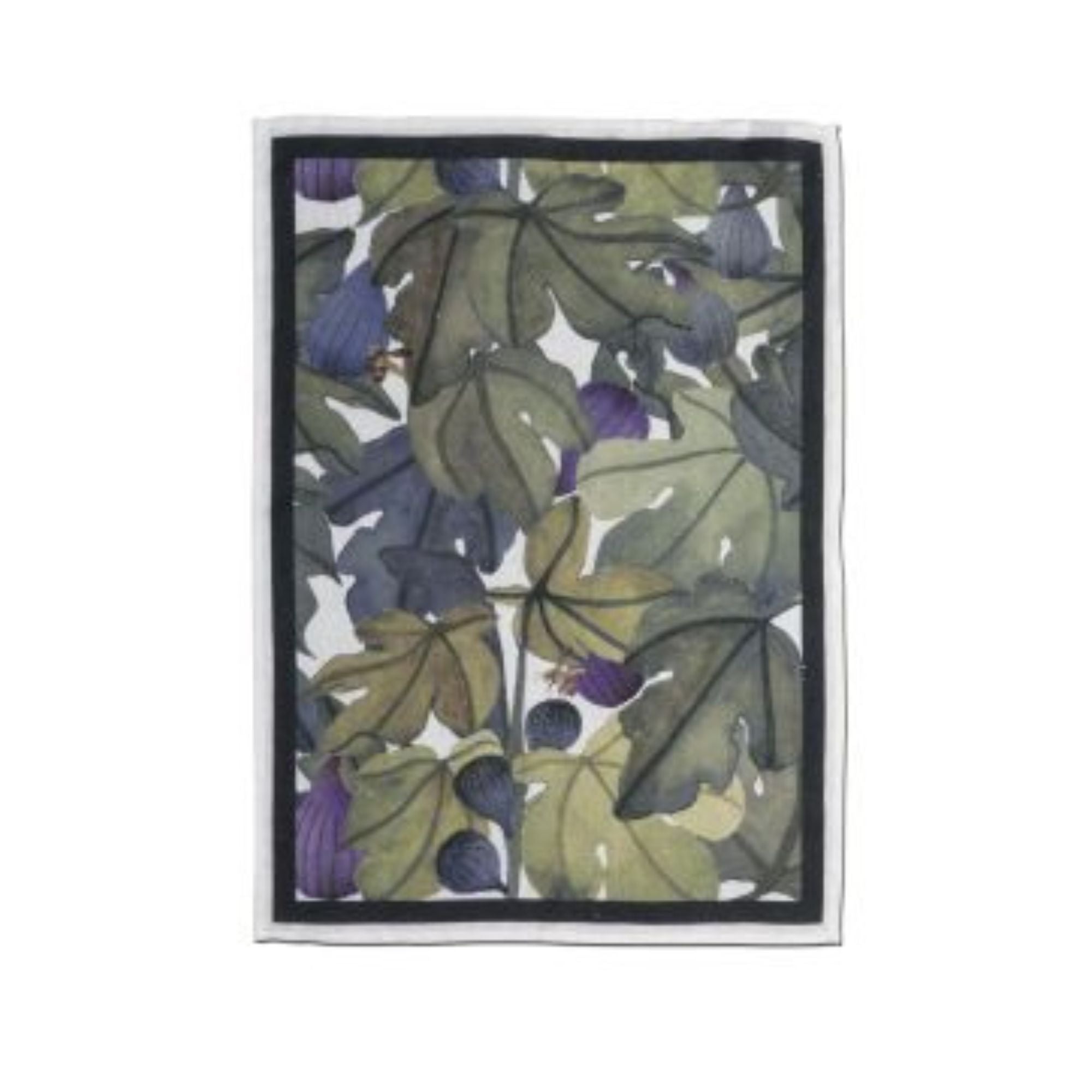 Linnen theedoek Fiscus donkerblauw met vijgen, Tessitura Toscana Telerie | 50 x 70 cm