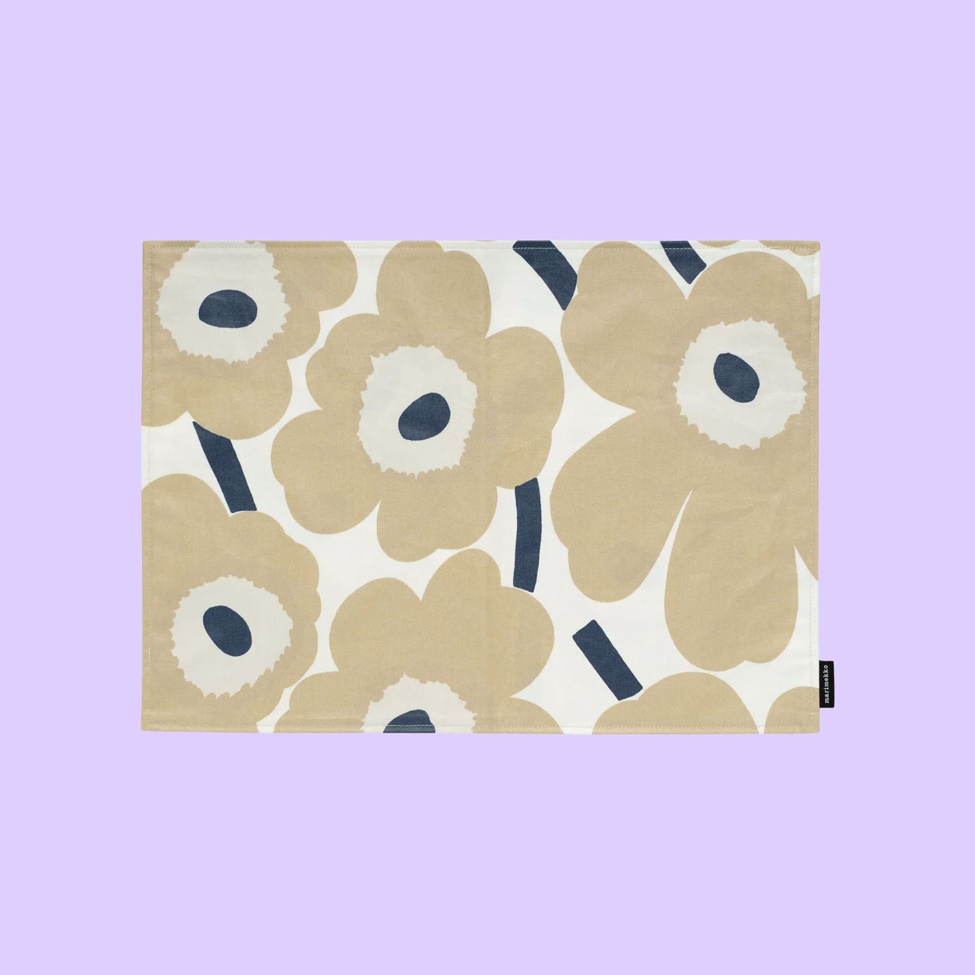 Marimekko afneembare placemats Unikko rood / beige / zwart | 31 x 42 cm