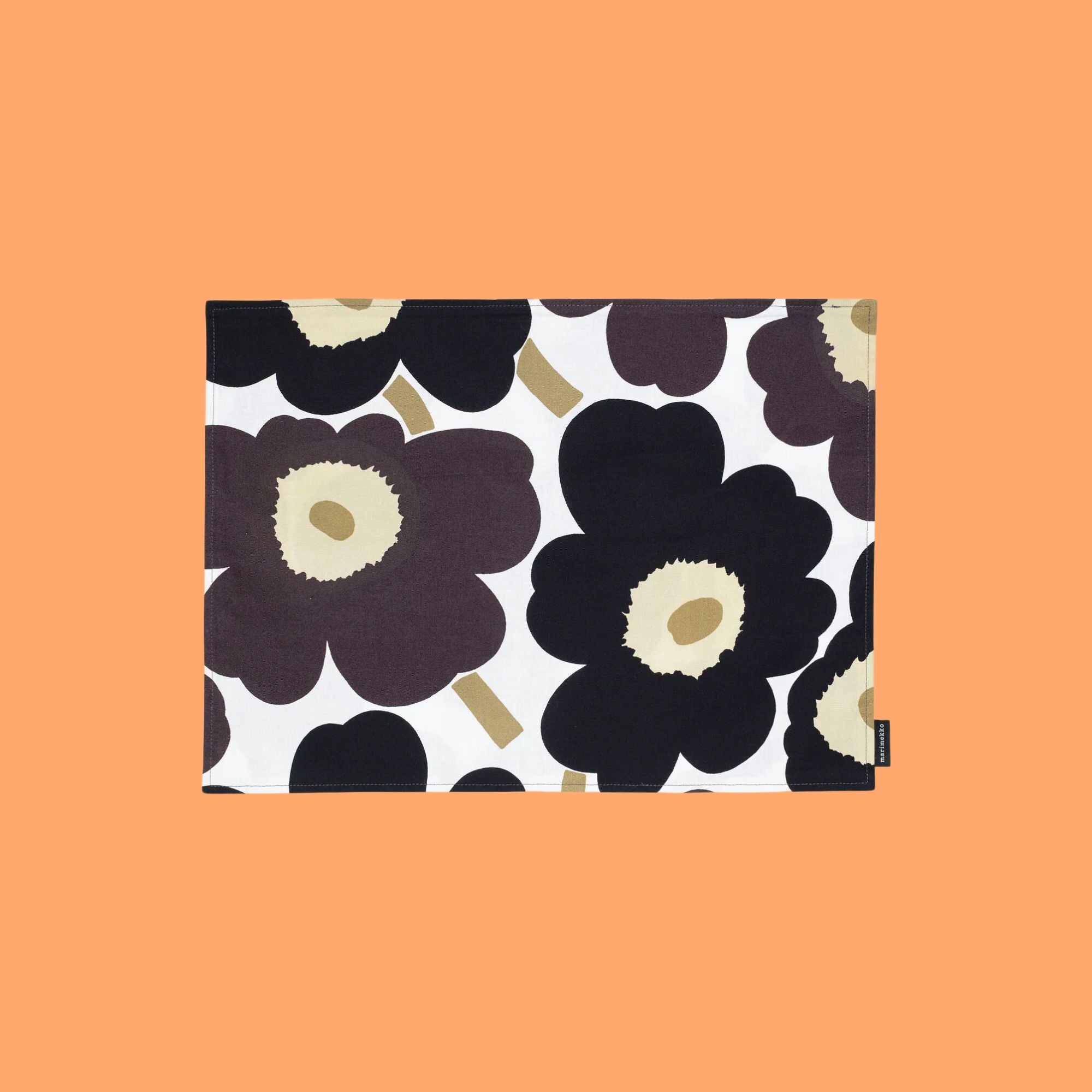 Marimekko afneembare placemats Unikko rood / beige / zwart | 31 x 42 cm