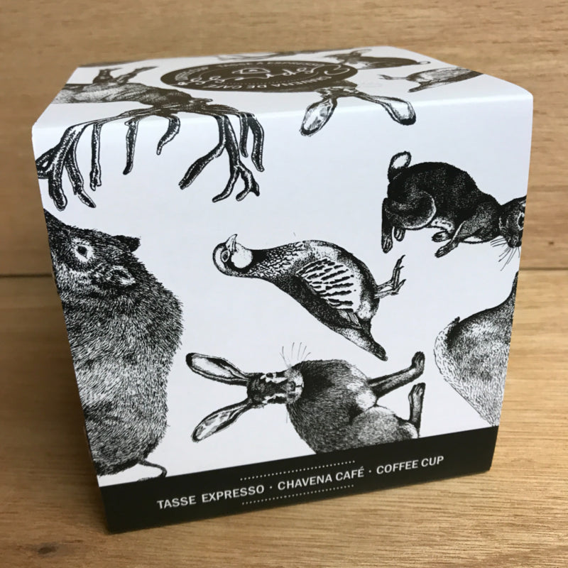 Hunting rabbit espresso cup and saucer