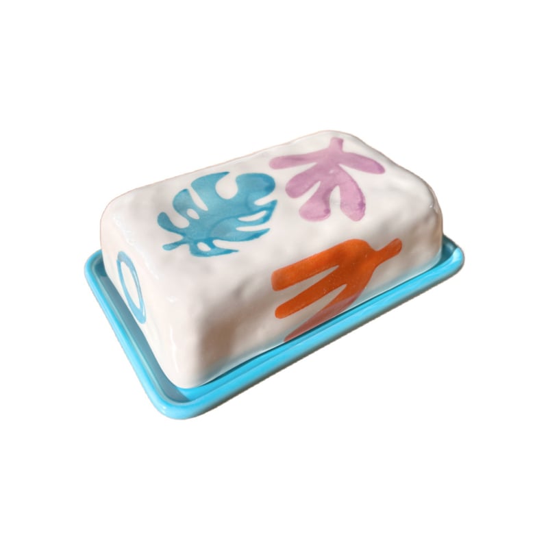 Duro Ceramics Collage butter dish (Matisse-esque decor) | Ø 30 cm