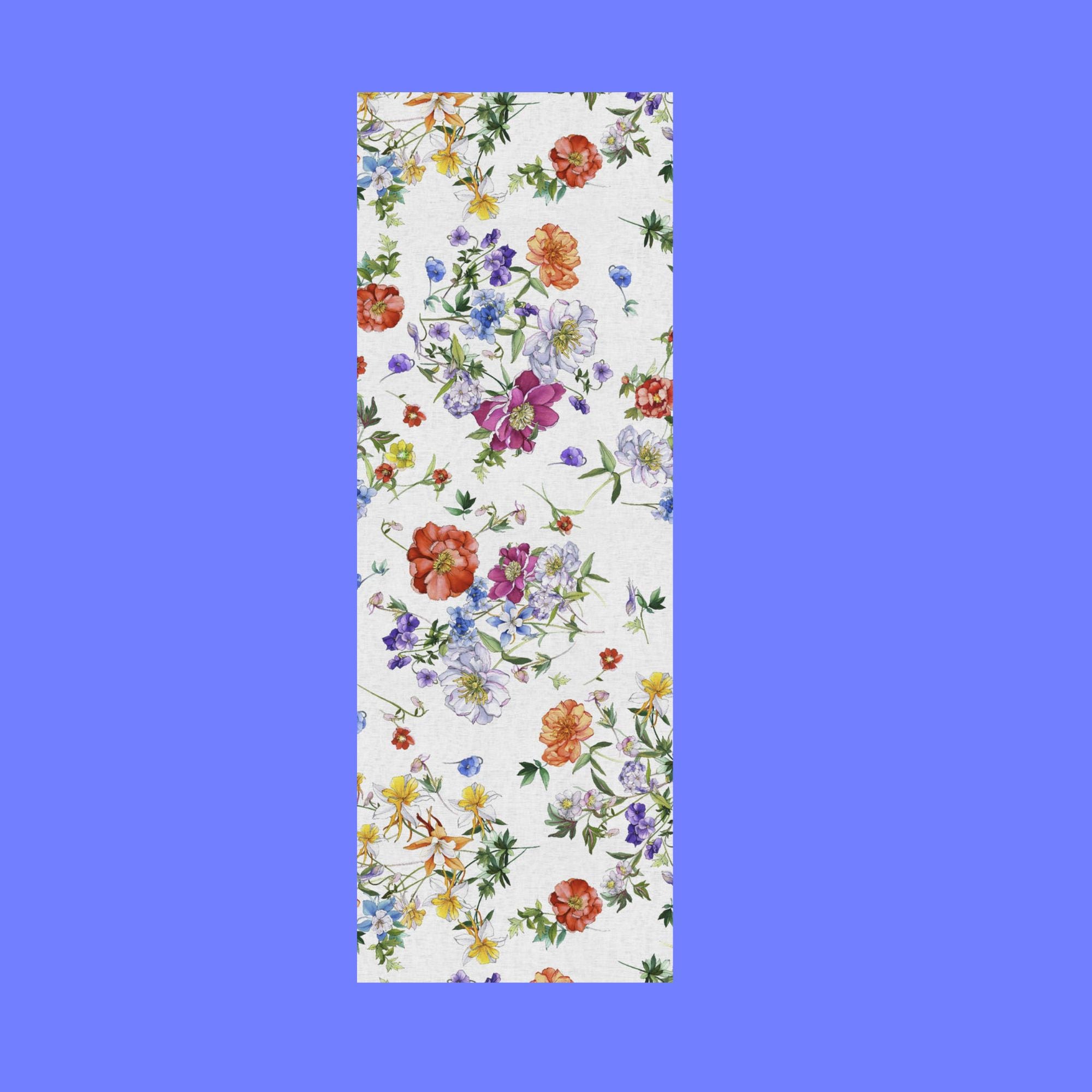 Linnen tafelkleed Antea met felgekleurde grote bloemen, kies je formaat (ook rond en als tafelloper)