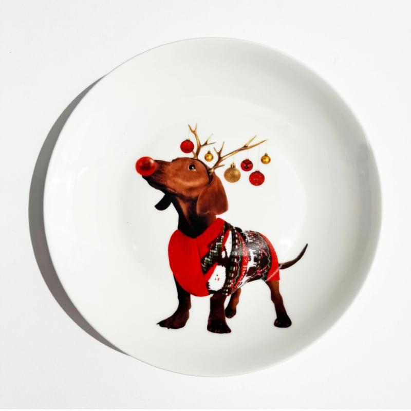 Bordy's It's a Wienerful Time Frühstücksteller, 6er-Set Weihnachtsdackel Ø 20 cm