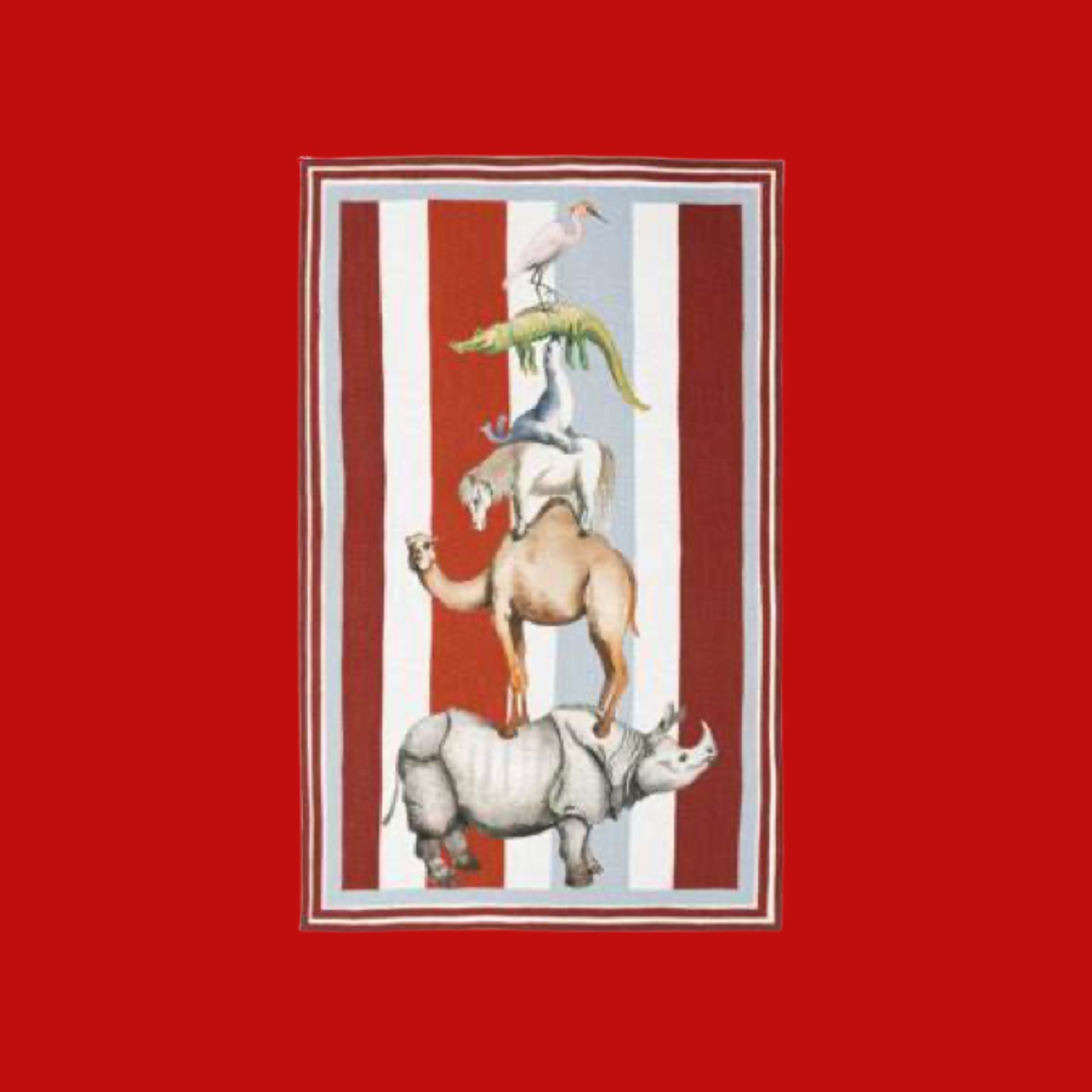 Linnen theedoeken Brema met gestapelde dieren Tessitura Toscana Telerie, 2 varianten | 50 x 70 cm