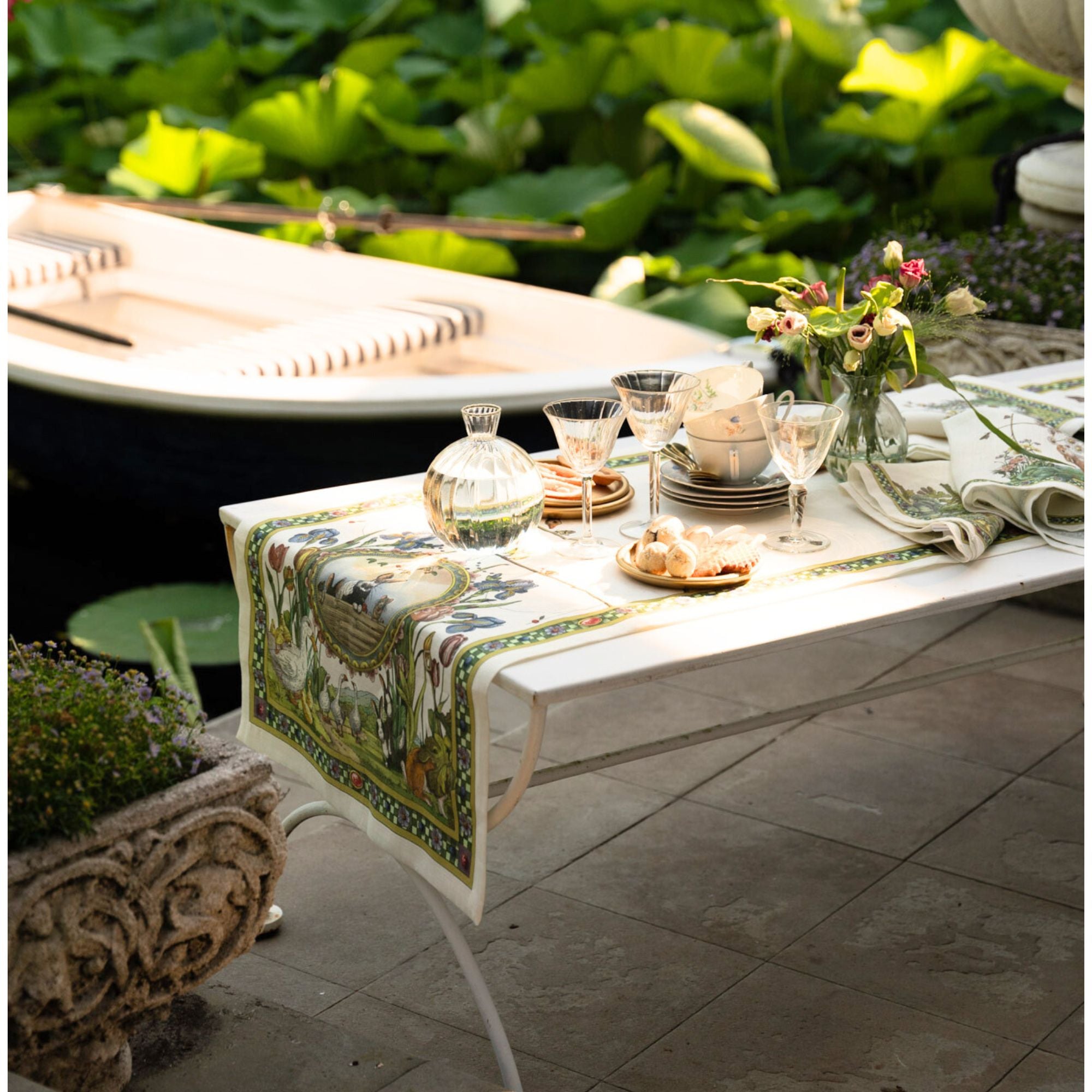 Bunny Garden lente- en paastafelkleden, loper en servetten, kies je formaat